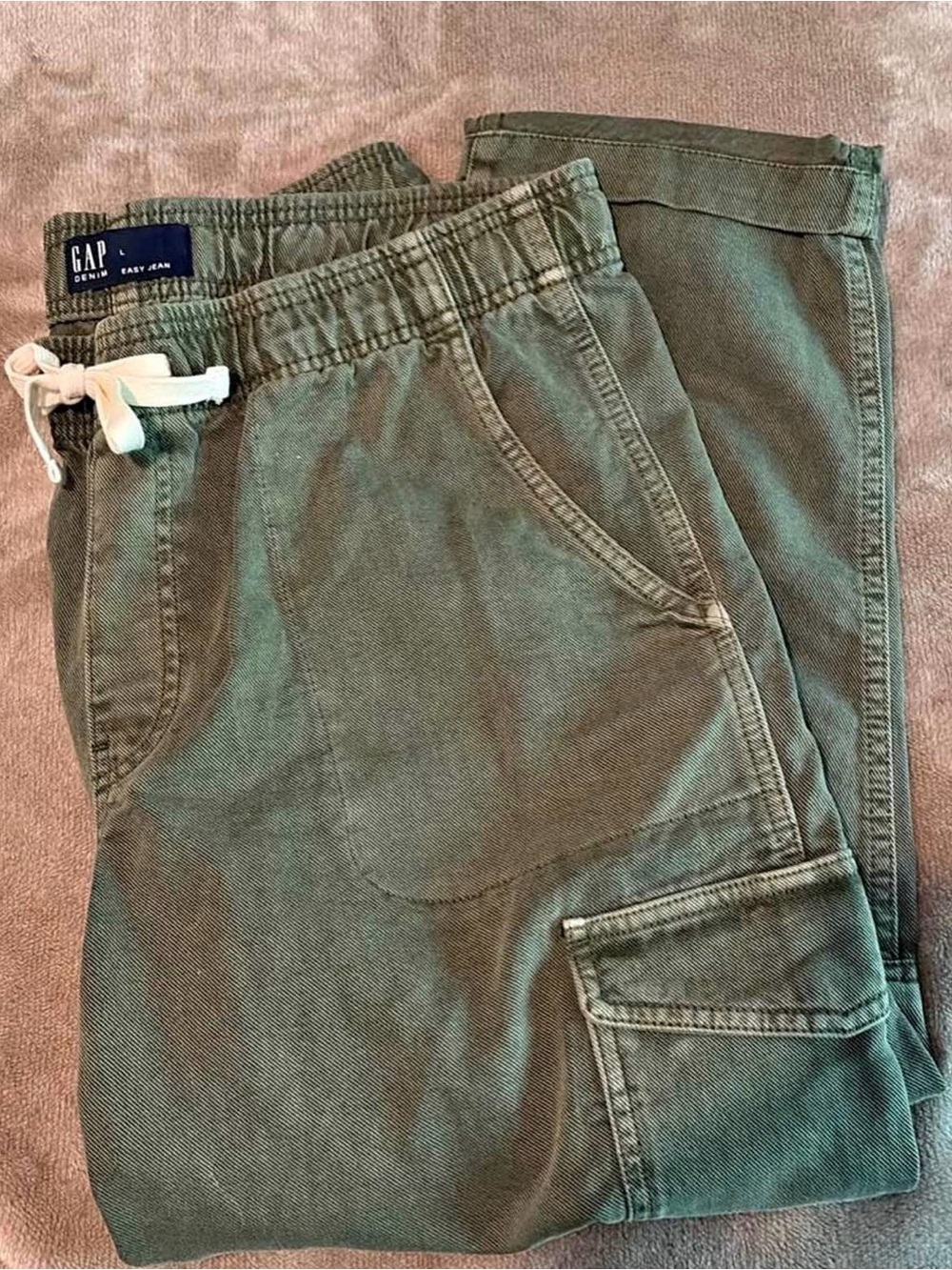 GAP Cargo Easy Jean Pull On Green Large - Picture 2 of 9